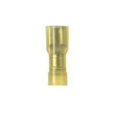 Panduit® Pan-Term® DNF10-250FI-L DNF-FI Female Disconnect, 12 to 10 AWG Conductor, 0.25 in W x 0.032 in THK Tab, Sleeve Barrel, Brass, Yellow, Insulated: Insulated