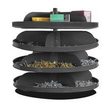 DURHAM MFG® 1104-95 Revolving Rotabin, 17 in Dia Shelf, 240 lb Load, 4 Shelves, Steel, Gray