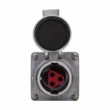 Crouse-Hinds AR642 Style 2 Heavy Duty Spring Door Arktite® Pin and Sleeve Receptacle Housing, 4-Poles, 3-Wire, 600 VAC/250 VDC, 60 A, 2 Grounding Style, Cast Aluminum, Natural