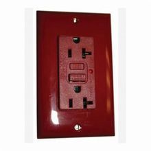 Wiring Device-Kellems Circuit Guard® GF20LA Pro 1-Phase Duplex Heavy Duty Self-Test Self-Grounding Standard Staple Straight Blade GFCI Receptacle With LED Indicator, 125 VAC, 20 A, 2 Pole, 3 Wires, Brown