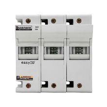 Bussmann easyID™ CH60J3I Finger Safe Modular Fuse Holder, 600 VAC/VDC, 60 A, Class: J, 18 to 1 AWG Wire, 3 Pole