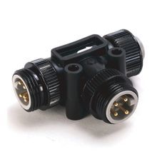 Rockwell Automation 1485 DeviceNet Connectors and DevicePorts, T-Port, Mini Male/Mini Female Trunk Connection, Male Mini Port for Power Input, 1 Port, Standard