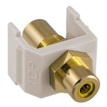 PREMISE WIRING iSTATION™ SFRCYFF Standard AV RCA Connector, RCA Gold Pass-Through F/F Coupler Connector, Mini-Coaxial RG6/RG59 Cable