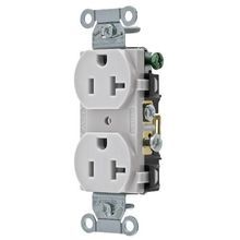 Wiring Device-Kellems CR20OW Duplex Self-Grounding Standard Traditional Straight Blade Receptacle, 125 VAC, 20 A, 2 Pole, 3 Wires, Office White