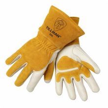 Tillman™ 50-L 50 Series Premium Grade Welding Gloves, L, Split Cowhide Leather/Kevlar®, Pearl, Fleece Lining, Gauntlet Cuff, 14 in L