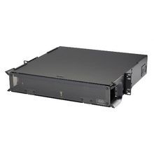 PREMISE WIRING FCR2U6SP 2-Unit Unloaded OptiChannel™ Fiber Optic Enclosure, 22.1 in H x 22.1 in W x 22.1 in D, Rack/Threaded Mount, Composite/Steel, Black