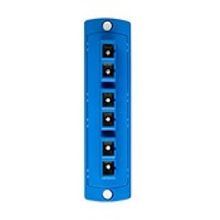 Leviton® Opt-X® 5F100-6LC SDX Duplex Precision Molded Fiber Optic Adapter Plate, Rack/Wall Mount, 6 Ports, SC Connector, For Use With All SDX Panels and Enclosures, Polymer, Blue