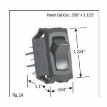 SELECTA® SS1206-BG Rocker Switch, 16 A, 125 VAC Electrical Rating, SPDT Contact Configuration, 1 Pole