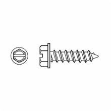BBI 696493 Type A Self-Tapping Screw, Measurement System: Imperial, #14-10 Thread, 1 in OAL, Hex Washer Head, Slotted Drive, Carbon Steel, Zinc CR+3