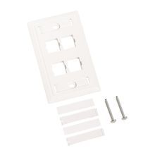 CommScope 108168543 Type L Faceplate, 1 Gangs, 4 Ports, Flush Mount, Thermoplastic