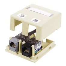 PREMISE WIRING HSB2EI iSTATION 2-Port Surface Mount Box, Keystone Module, For Use With: XJ Jacks, Audio, Video and Fiber Connectors, Surface Mounting, Thermoplastic