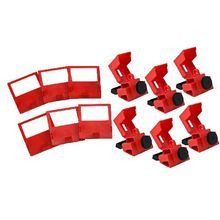 Brady® 65966 1-Pole Clamp-On Circuit Breaker Lockout, For Use With: Circuit Breaker, 1 Padlock Maximum, 9/32 in Padlock Shackle Maximum Diameter, Rugged Polypropylene/Impact Modified Nylon, Red