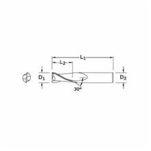 KYOCERA 30446 3 Series Center Cutting General Purpose Regular Length Single End Square End Mill, 1/4 in Diameter Cutter, 3/4 in Length of Cut, 2 Flutes, 1/4 in Shank Diameter, 2-1/2 in OAL, AlTiN Coated