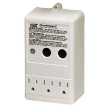 Wiring Device-Kellems Circuit Guard® GFP315A 1-Phase 2-Pole Auto-Set Decorator Duplex Plug-In Standard Portable GFCI Tester, 120 VAC, 15 A, NEMA 5-15R Receptacle, NEMA 5-15P Plug