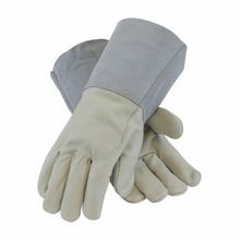 PIP® 75-2026-L Welding Gloves, L, Kevlar®, Beige/Gray, Unlined Lining, Gauntlet Cuff, 13 in L