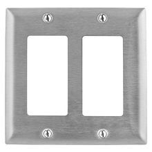 Wiring Device-Kellems SS262 Standard Decorative Wallplate, 2 Gangs, 302/304 Stainless Steel