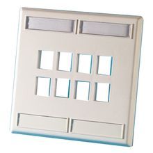 Ortronics® TechChoice® KSFP8-88 Faceplate, 2 Gangs, 8 Ports, Keystone Module, Screw Mount, Thermoplastic
