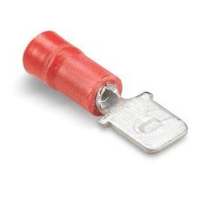 Sta-Kon® 18RA-250T 187 Insulated Male Tab, 22 to 18 AWG Conductor, 0.25 in W x 0.032 in THK Tab, Brass, Red