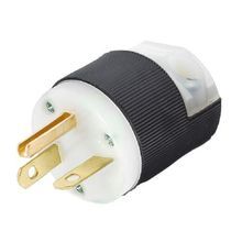 Wiring Device-Kellems Insulgrip® HBL5466C Grounding Standard Straight Blade Plug, 250 VAC, 20 A, 2 Poles, 3 Wires, Black/White