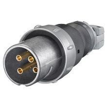 Wiring Device-Kellems Insulgrip® HBL460PS2W Grounding Male Watertight Pin and Sleeve Plug, 600/250 VAC/VDC, 60 A, 3 Pole, 4 Wires, Black/Gray