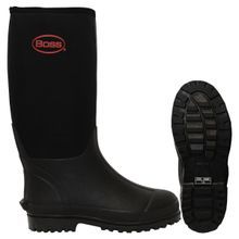 Boss® 2NP100112 Boots, 12, 16 in H, Plain Toe, Neoprene Upper, Rubber Outsole, Resists: Water