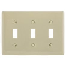 PREMISE WIRING NP3I Standard Wallplate, 3 Gangs, 4.63 in H x 6.5 in W, Nylon, Ivory