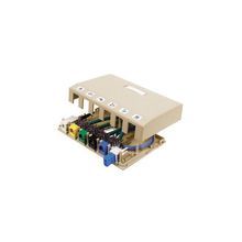 Hubbell Wiring Device-Kellems iSTATION™ OptiChannel HSB6EI HSB Series 6-Port Molded Construction Surface Mount Box, Keystone 6 Module, For Use With MT6, MT7 and MT8 Raceway, Surface Mount, Thermoplastic
