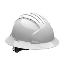 PIP® Evolution® Deluxe 6161 280-EV6161-10 Full Brim Non-Vented Hard Hat, SZ 6-5/8 Fits Mini Hat, SZ 8 Fits Max Hat, HDPE Shell, 6-Point Polyester Suspension, ANSI Electrical Class Rating: Class E, ANSI Impact Rating: ANSI Z89.1-2009 Type I