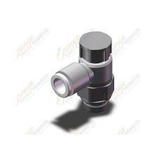 SMC® AS2201F-U01-06A AS Series Elbow Meter-Out Pneumatic Flow Control, R 1/8 in Port, 0.1 to 1 MPa Operating, 1.5 MPa Proof Pressure, 230 fpm Flow Rate, Brass/PBT Body