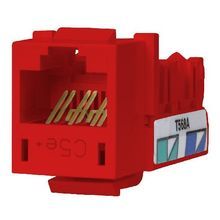 PREMISE WIRING SPEEDGAIN® XCELERATOR™ HXJ5ER Cat 5e Modular Jack, Keystone Mounting, 1 Ports, Thermoplastic, Red