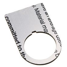Rockwell Automation 800F Legend Plate, 30 X 50mm, 1 PieceCustom Text/Symbol, Aluminum with Black Legend Text, 22.5mm Opening