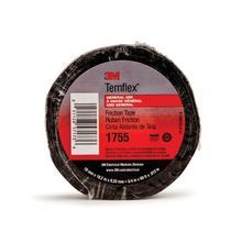 Temflex™ 051128-57173 1755 Friction Tape, 60 ft L x 3/4 in W x 13 mil THK, Cotton Fabric/PVC, Thermosetable Rubber Resin Adhesive, Cotton Cloth Backing, Black