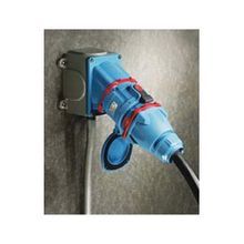 MELTRIC DECONTACTOR® 33-38043-974 DS30 Male Switch Rated Inlet With (4) Auxiliary/Pilot Contacts, 480 VAC, 30 A, 3P+G Poles, 4 Wires, Blue
