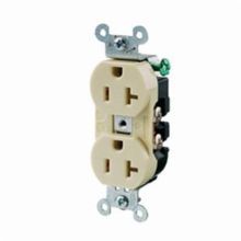 Wiring Device-Kellems Hubbell-Pro™ 5352AI Duplex Heavy Duty Receptacle, 125 VAC, 20 A, 2 Pole, 3 Wires, Ivory