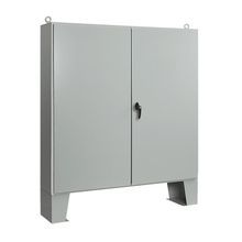 nVent HOFFMAN A606010LPG A12L 2-Door Enclosure With Floor Stand, 60 in L x 60 in W x 10 in D, NEMA 12, Mild Steel