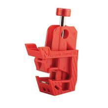 Panduit® PowerLOK™ PSL-PCBNT Circuit Breaker Lockout, For Use With: Single and Multi-Pole Circuit Breaker, 1 Padlock Maximum, Nylon/Stainless Steel, Red