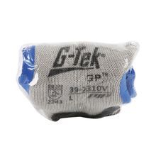 G-Tek® 39-1310V/M Economy Grade General Purpose Gloves, General Purpose Glove, Crinkle Grip Style, M, Cotton/Polyester, Blue/Gray, Continuous Knit Wrist Cuff, Latex Coating, Resists: Abrasion, Cut, Tear and Puncture