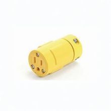 Woodhead® Super-Safeway™ 1547 Straight Blade Connector, 125 VAC, 15 A, 2 Pole, 3 Wires, Yellow