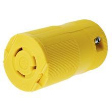 Wiring Device-Kellems Twist-Lock® Valise® HBL2313VY Female Heavy Duty Isolated Grounding Standard Sized Locking Connector, 125 VAC, 20 A, 2 Pole, 3 Wires, Yellow
