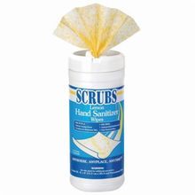 SCRUBS® 92956 Anti-Microbial Hand Sanitizer Wipe, 50 Wipes Capacity, Cloth, White/Yellow