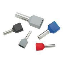 Panduit® Pan-Term® FTD81-12-C Type FTD Twin Insulated Wire Ferrule, 12 AWG Stranded Conductor, 0.91 in L, Copper, Gray
