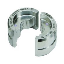 BURNDY® U5CRT U-Style Butting Circular Twin Crimping Die, 6 AWG Cable, Copper Cable, Stainless Steel