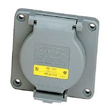 Wiring Device-Kellems Twist-Lock® HBL6375S 1-Phase Grounding Heavy Duty Standard Sized Flanged Inlet, 125/250 VAC, 50 A