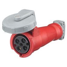 Wiring Device-Kellems HBL460C7W Female Grounding Watertight Pin and Sleeve Connector, 480 VAC, 60 A, 3 Poles, 4 Wires, Red