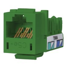 PREMISE WIRING HXJ5EGN24 Cat 5e Jack Insert, Cat 5e Module, Keystone, Green