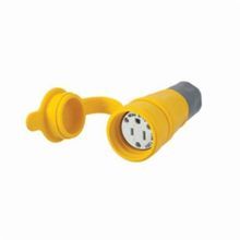 Wiring Device-Kellems HBL15W47A Female Grounding Insulated Watertight Straight Blade Connector, 125 VAC, 15 A, 2 Pole, 3 Wires, Yellow