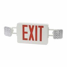 NSI EEL2RWRM-LED Combination Exit Light, LED Lamp, 3.4/3.6 W Fixture, 120/277 VAC, White Housing Finish, Legend: EXIT