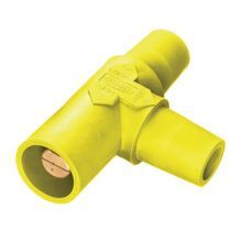 Wiring Device-Kellems HBLTY 16 Series Heavy Duty Industrial Grade Pre-Wired Tapping Female-Female-Male Single Pole T Connector, 600 VAC, 250 VDC, 300/400 A, Screw Connection, Thermoplastic Elastomer Housing