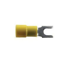 SELECTA® ST-28A-BG Solderless Spade Terminal, 12 to 10 AWG Conductor, 1.01 in L, Butted Seam Barrel, Vinyl Insulated, Yellow