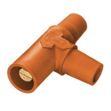 Wiring Device-Kellems HBLTO 16 Series Heavy Duty Industrial Grade Pre-Wired Tapping Female-Female-Male Single Pole T Connector, 600 VAC, 250 VDC, 300/400 A, Screw Connection, Thermoplastic Elastomer Housing